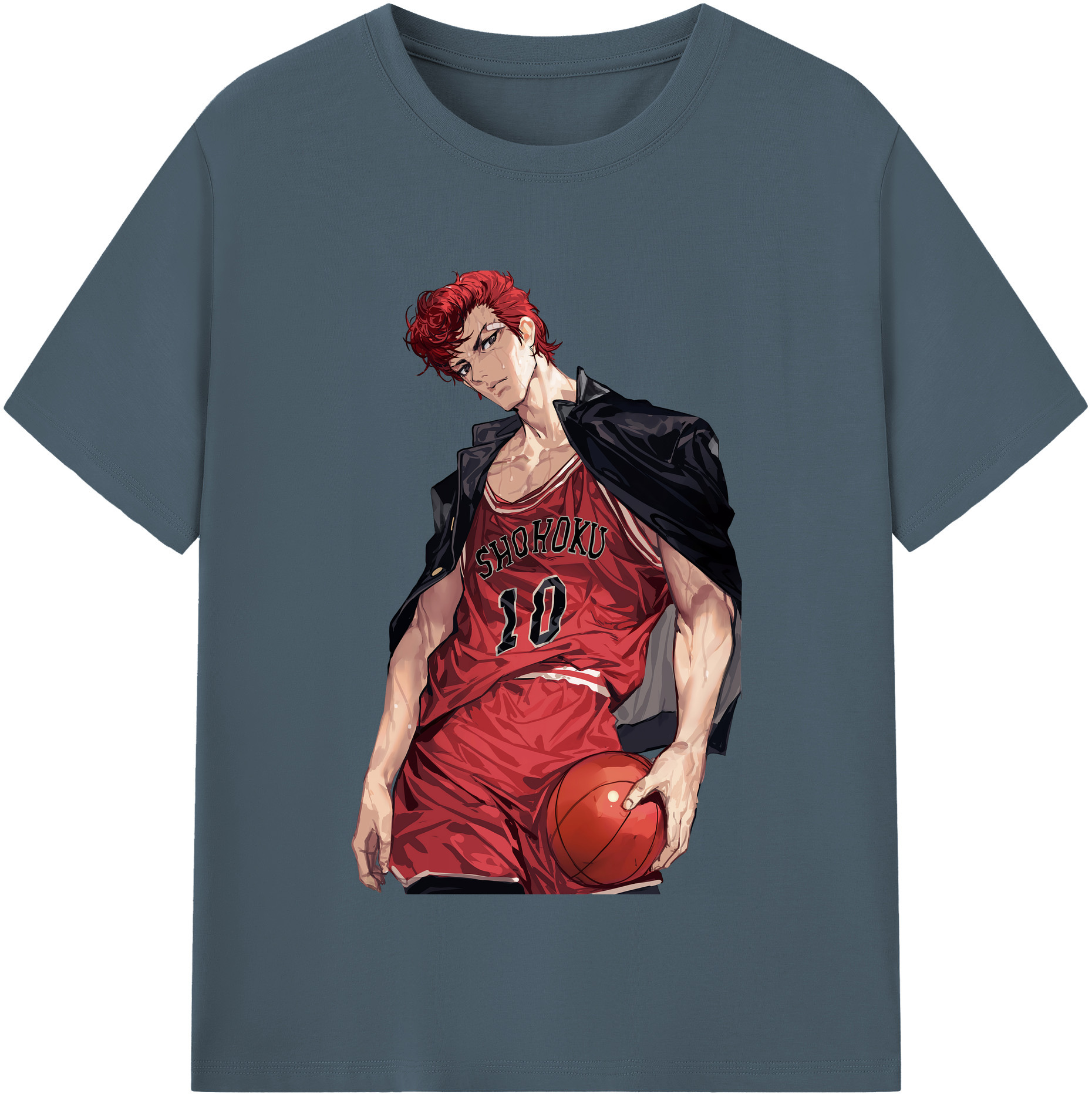 SLAM DUNK／スラムダンク 綿100％半袖Tシャツ（フロントプリント）